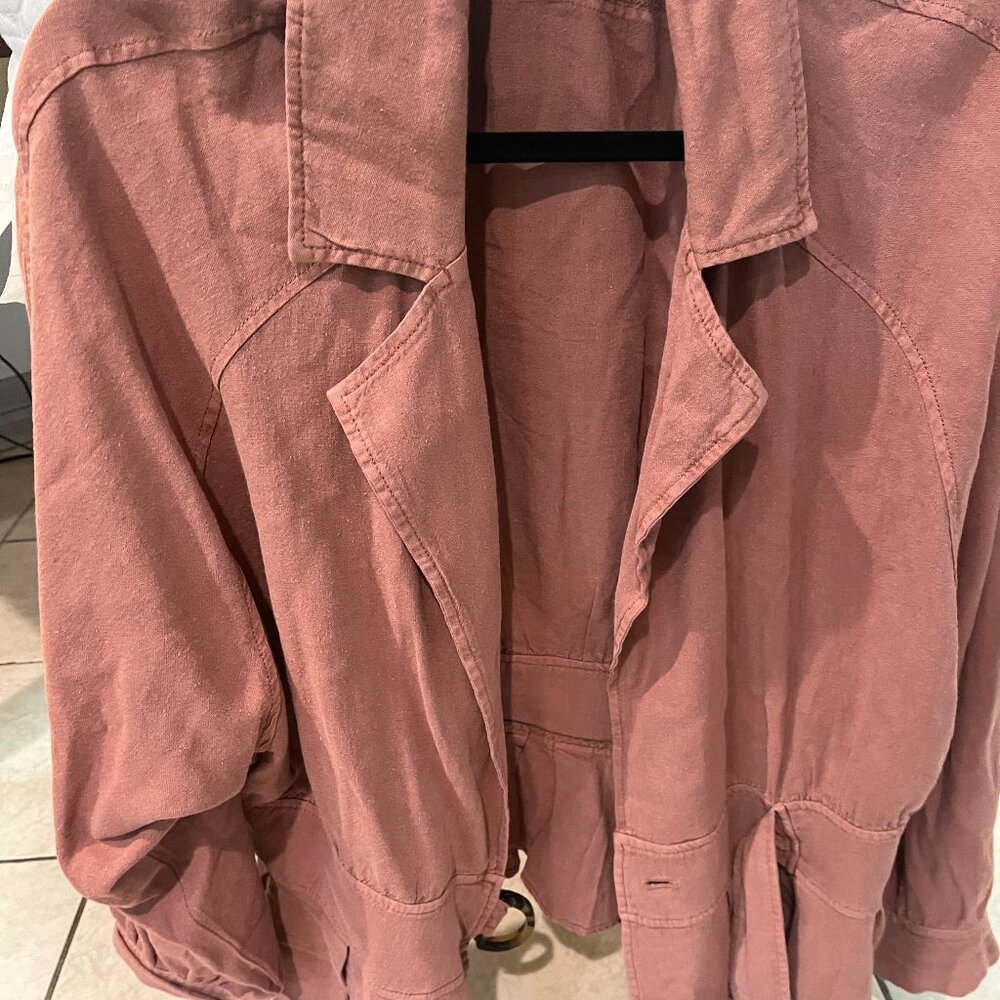 Free People Dusty Rose Peplum Jacket